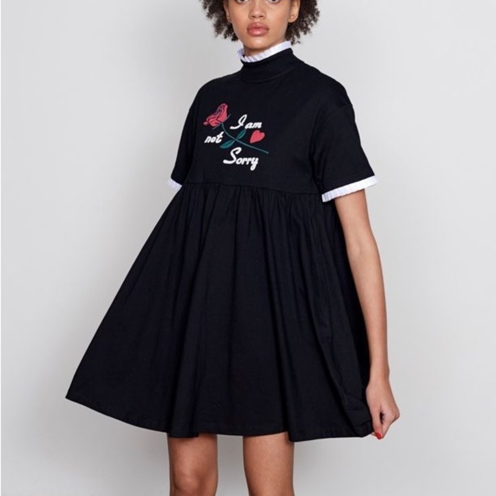 Lazy Oaf I Am Not Sorry Rose Black Dress